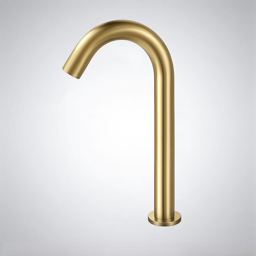Brushed gold slim gooseneck sensor faucet for commercial fixture brand comparison