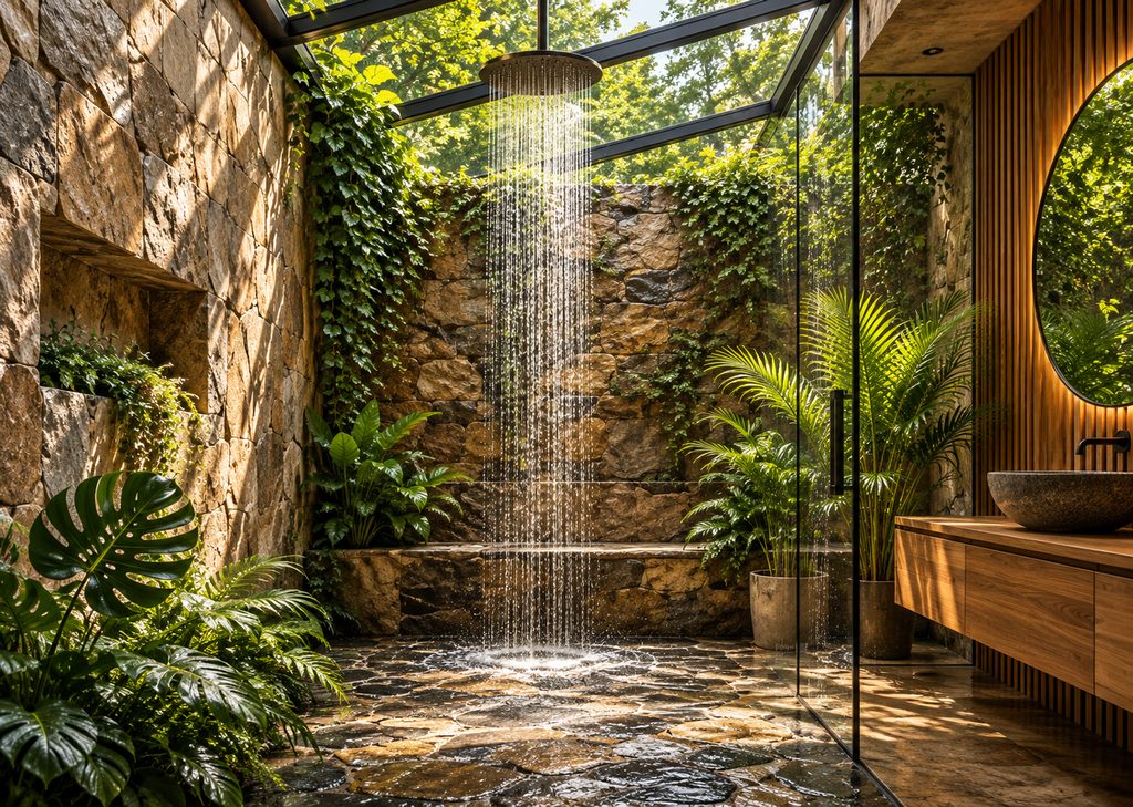 Wellness rainfall shower environment used as a design inspiration and editorial context reference